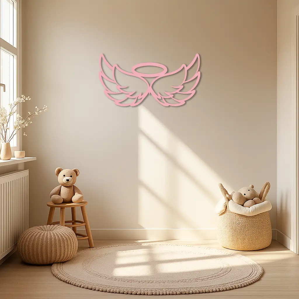 Angel Halo with Wings Metal Wall Art – Spiritual Silhouette Design - KAFGP062 by Enova Art