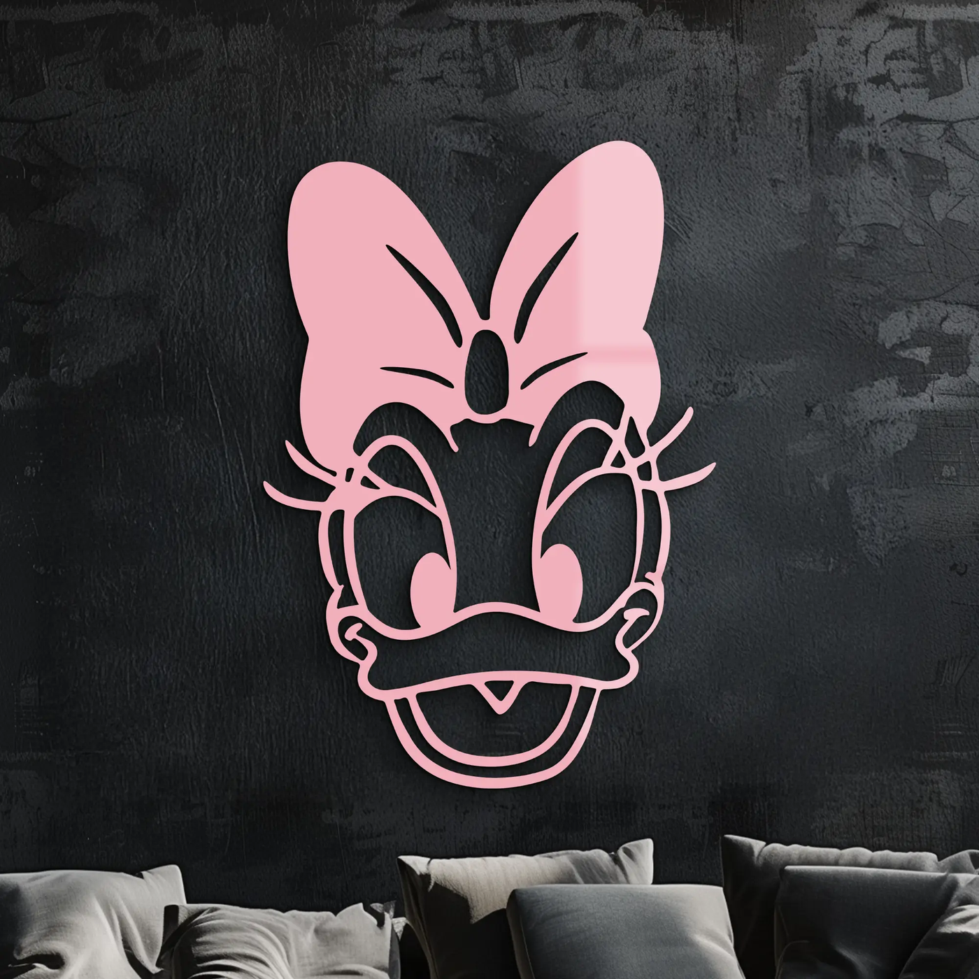 Daisy Duck Silhouette Metal Wall Art – Cartoon Character Design - KAFGP063 by Enova Art