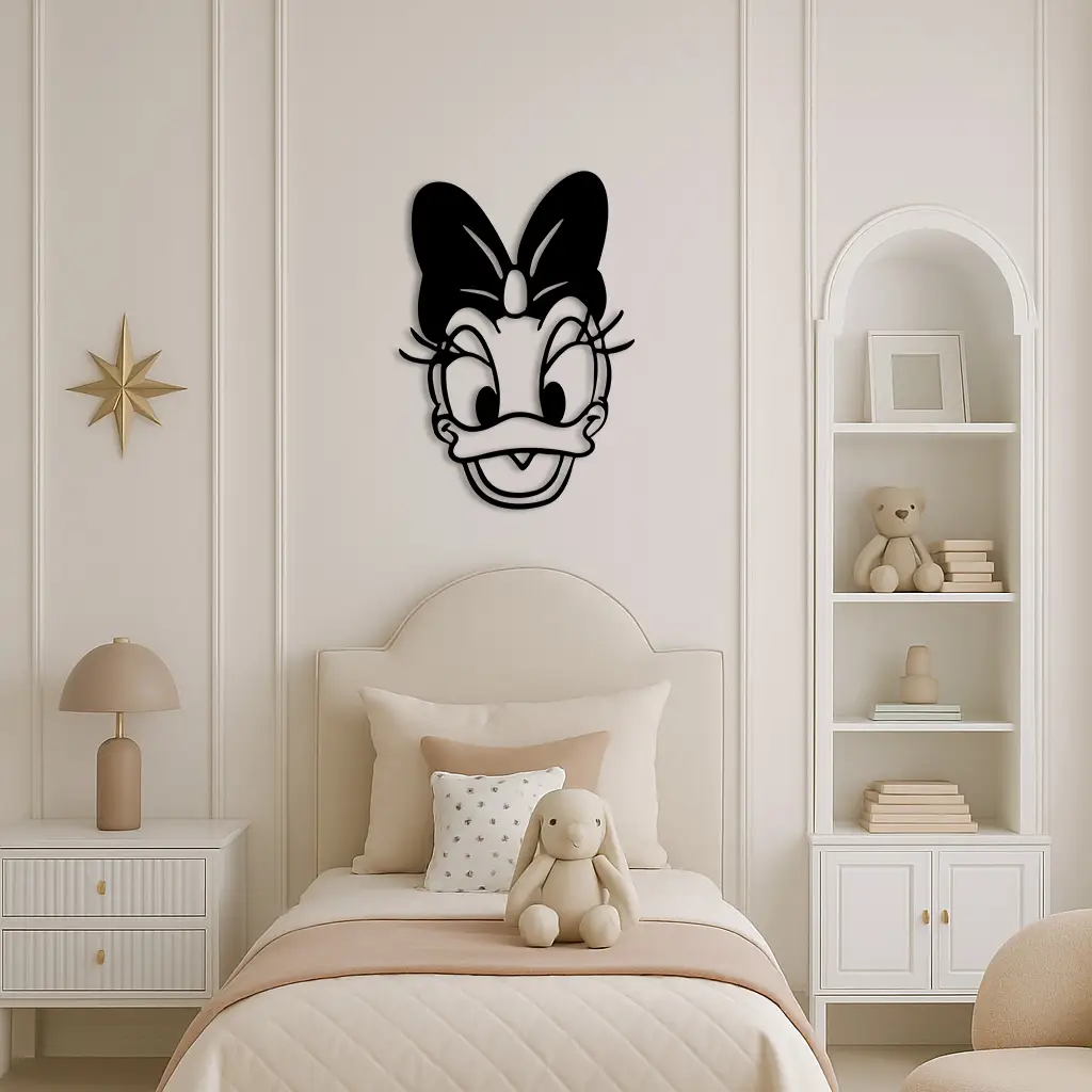 Daisy Duck Silhouette Metal Wall Art – Cartoon Character Design - KAFGP063 by Enova Art