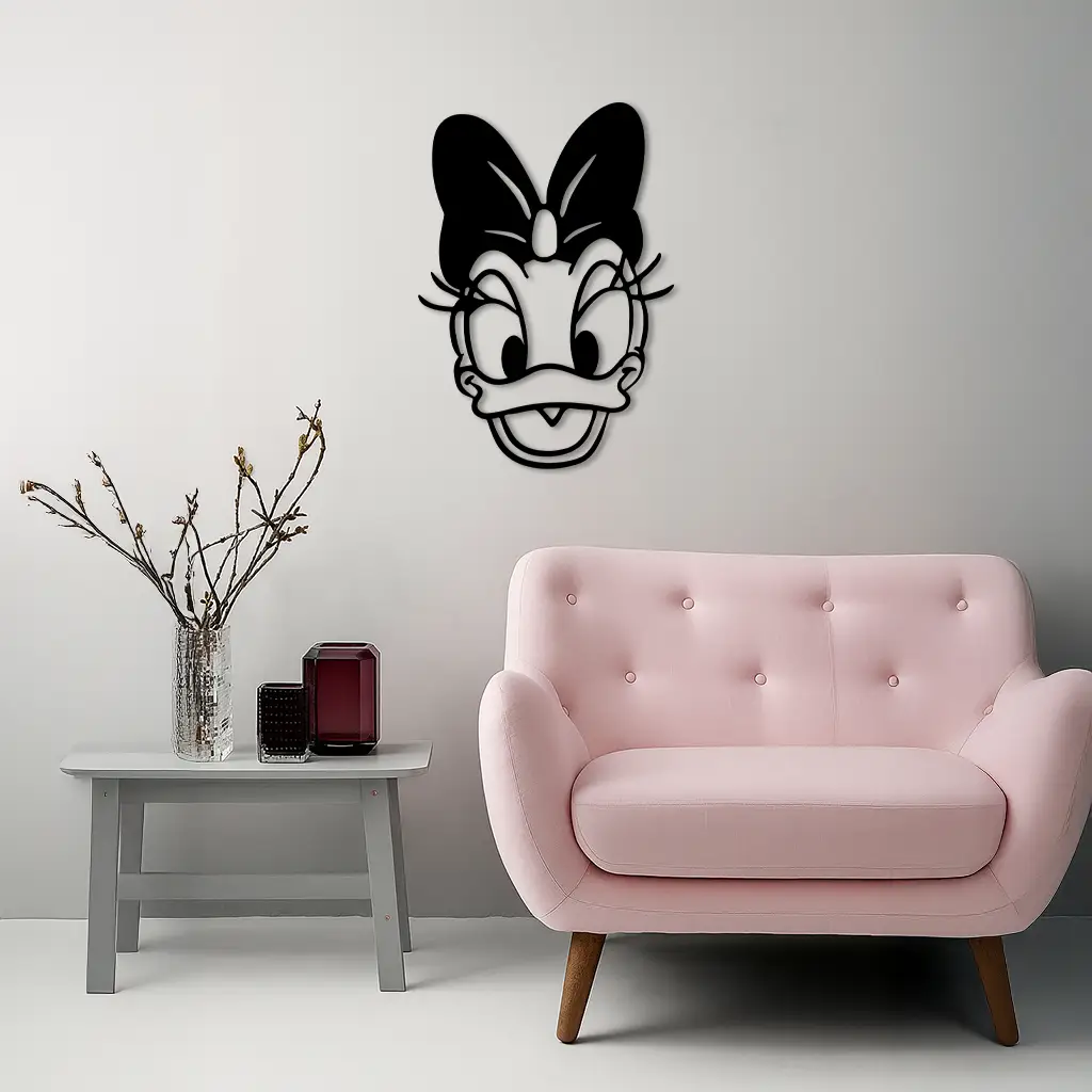 Daisy Duck Silhouette Metal Wall Art – Cartoon Character Design - KAFGP063 by Enova Art
