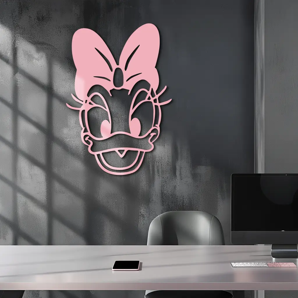 Daisy Duck Silhouette Metal Wall Art – Cartoon Character Design - KAFGP063 by Enova Art