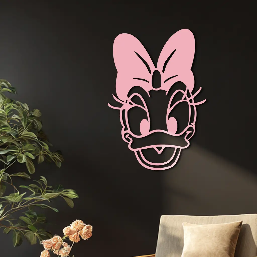 Daisy Duck Silhouette Metal Wall Art – Cartoon Character Design - KAFGP063 by Enova Art