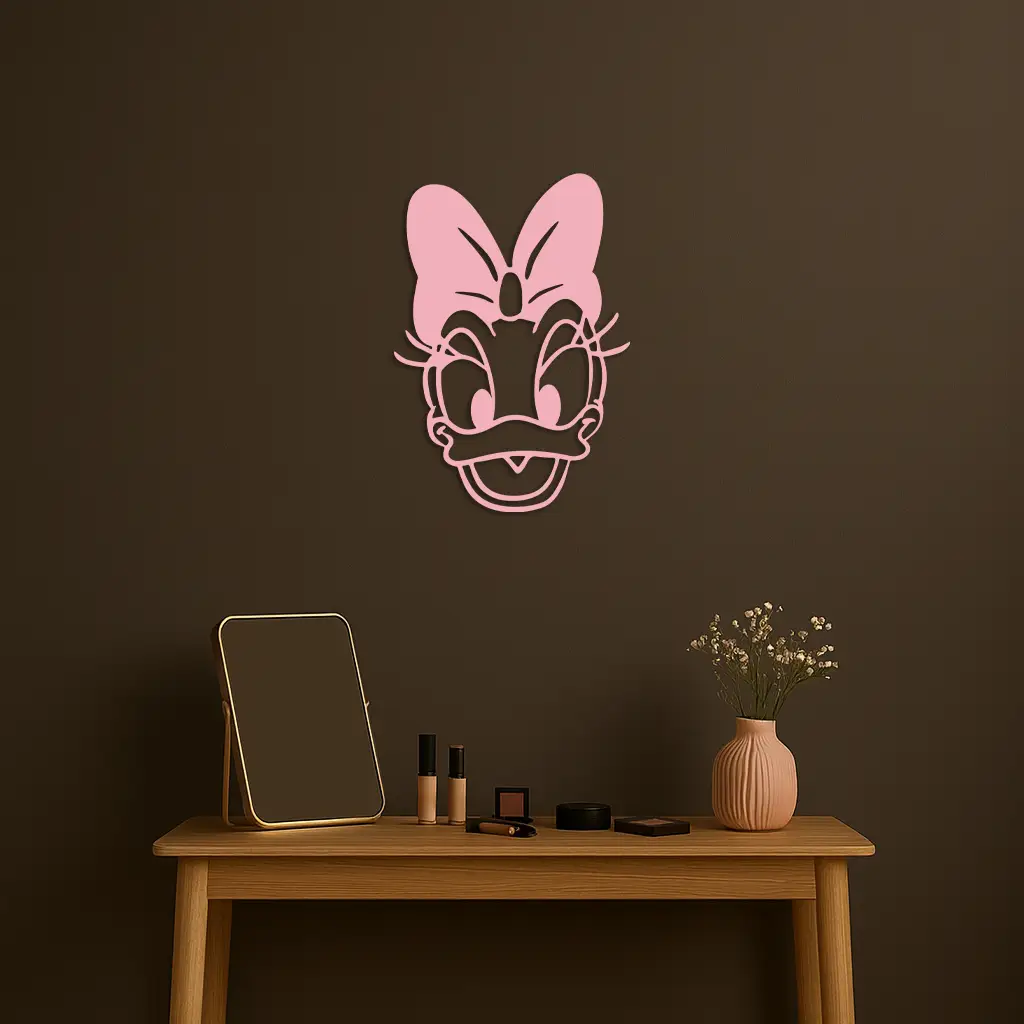 Daisy Duck Silhouette Metal Wall Art – Cartoon Character Design - KAFGP063 by Enova Art