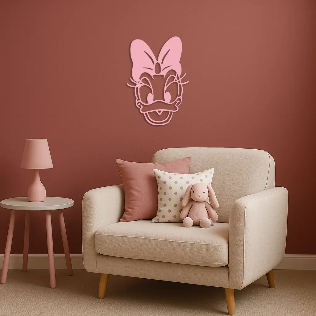 Daisy Duck Silhouette Metal Wall Art – Cartoon Character Design - KAFGP063 by Enova Art