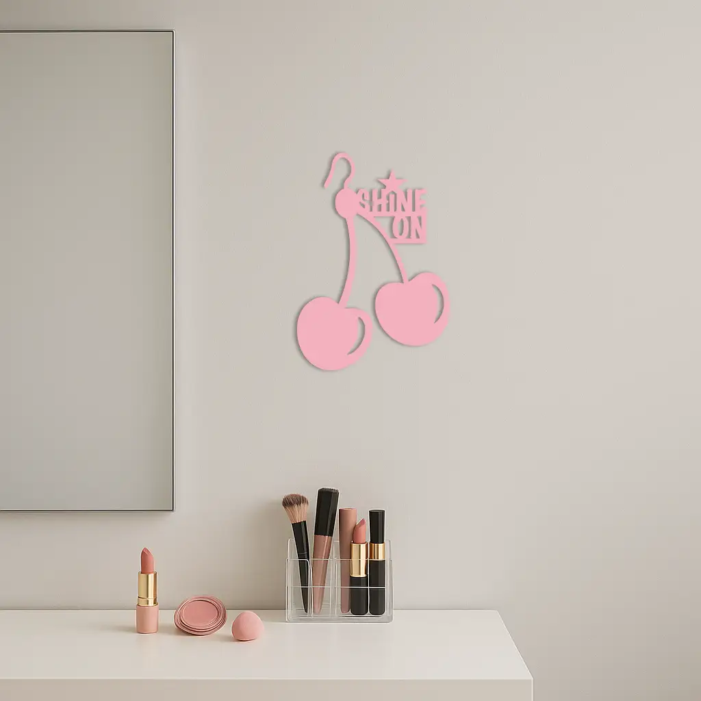 Shine On Cherry Earrings Metal Wall Art – Modern Statement Design - KAFGP066