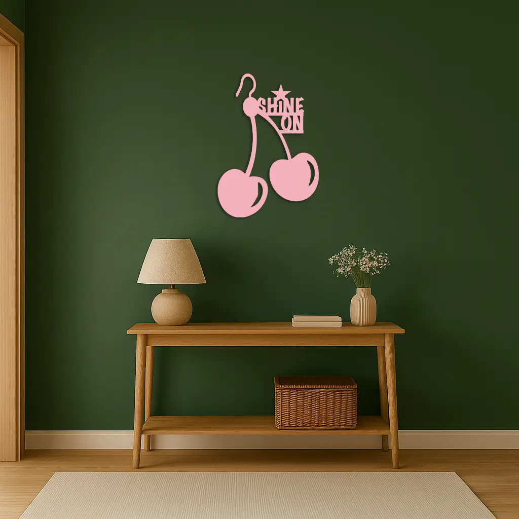 Shine On Cherry Earrings Metal Wall Art – Modern Statement Design - KAFGP066