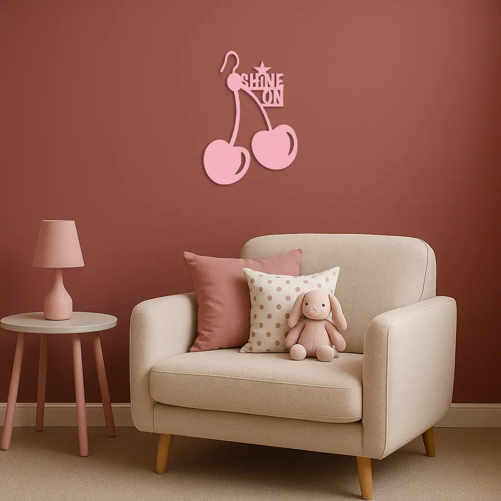 Shine On Cherry Earrings Metal Wall Art – Modern Statement Design - KAFGP066