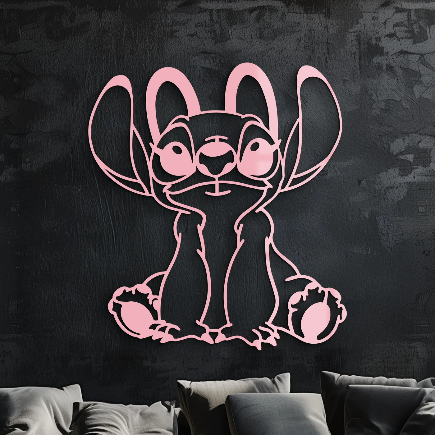 Stitch Silhouette Metal Wall Art – Cute Cartoon Character Design - KAFGP067