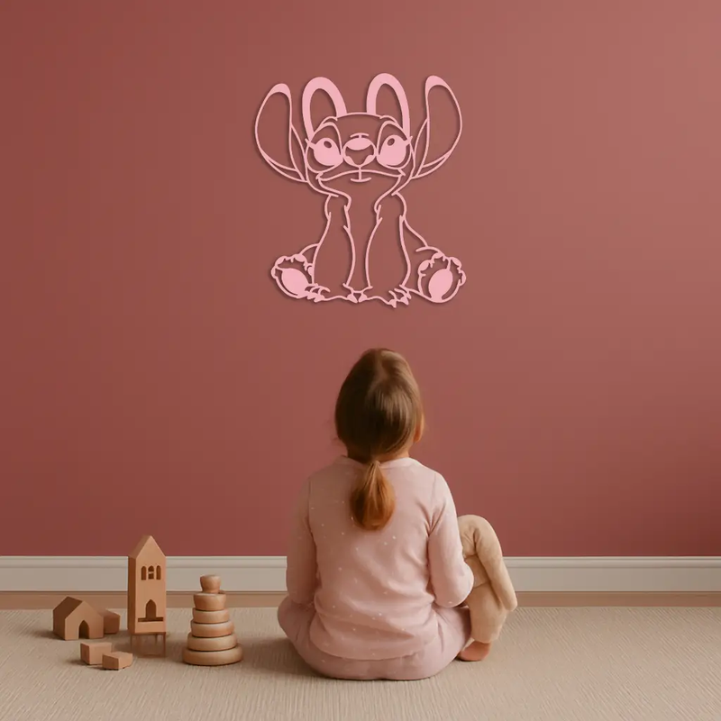 Stitch Silhouette Metal Wall Art – Cute Cartoon Character Design - KAFGP067 by Enova Art