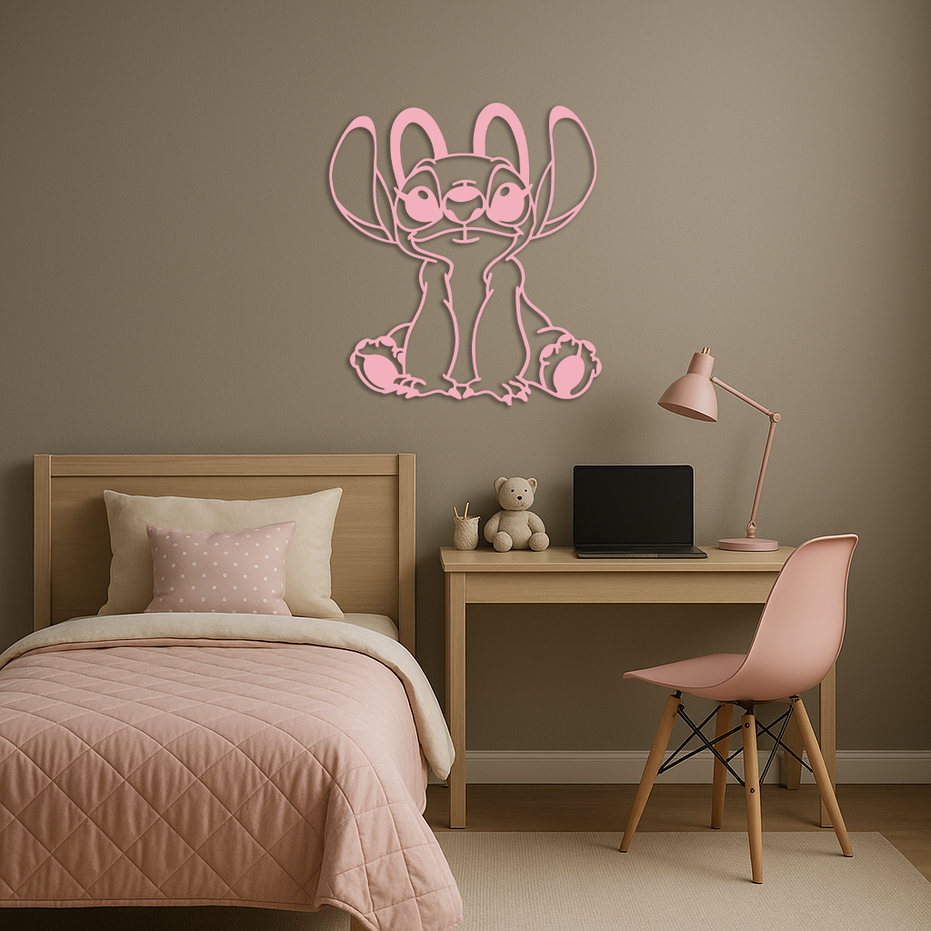 Stitch Silhouette Metal Wall Art – Cute Cartoon Character Design - KAFGP067 by Enova Art