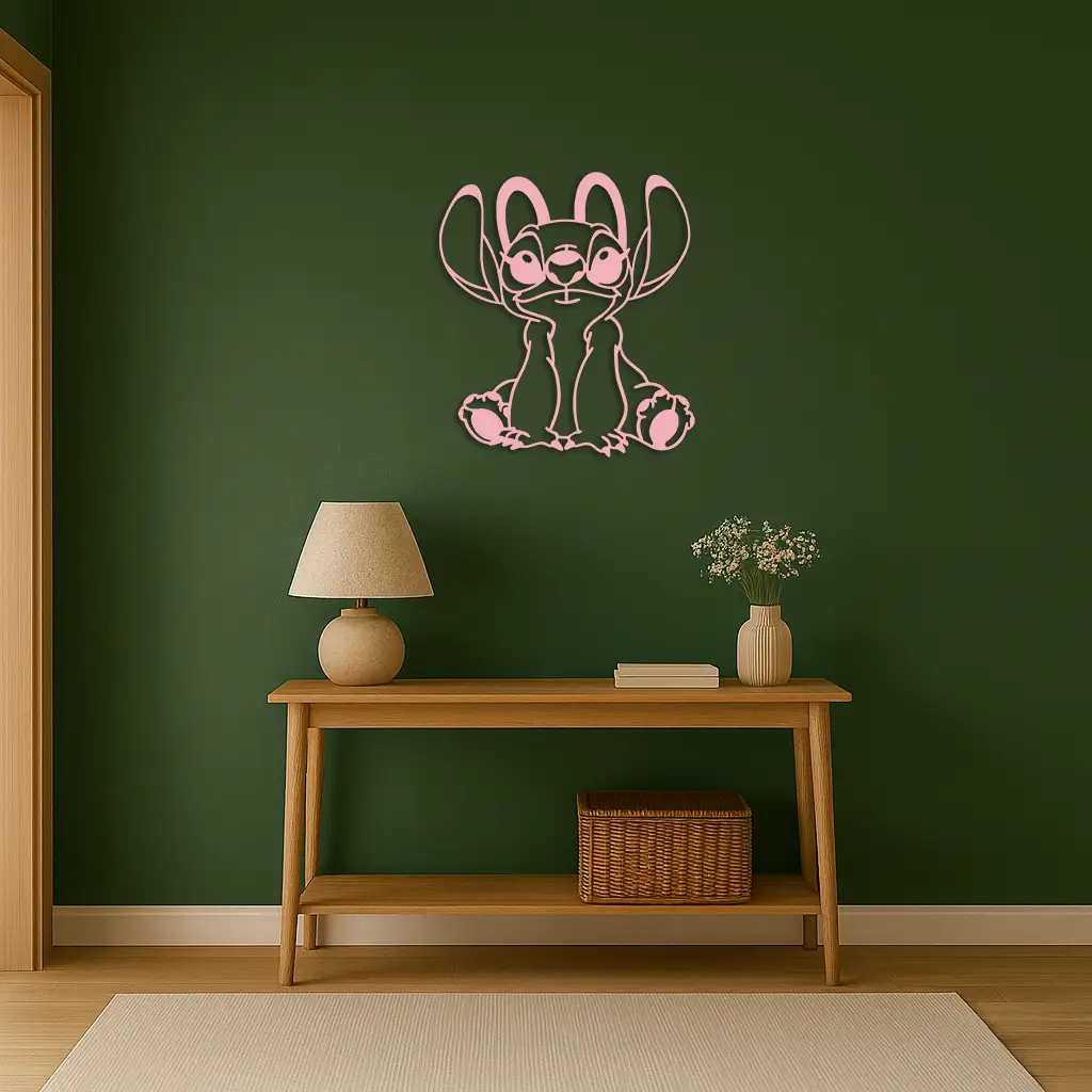 Stitch Silhouette Metal Wall Art – Cute Cartoon Character Design - KAFGP067 by Enova Art