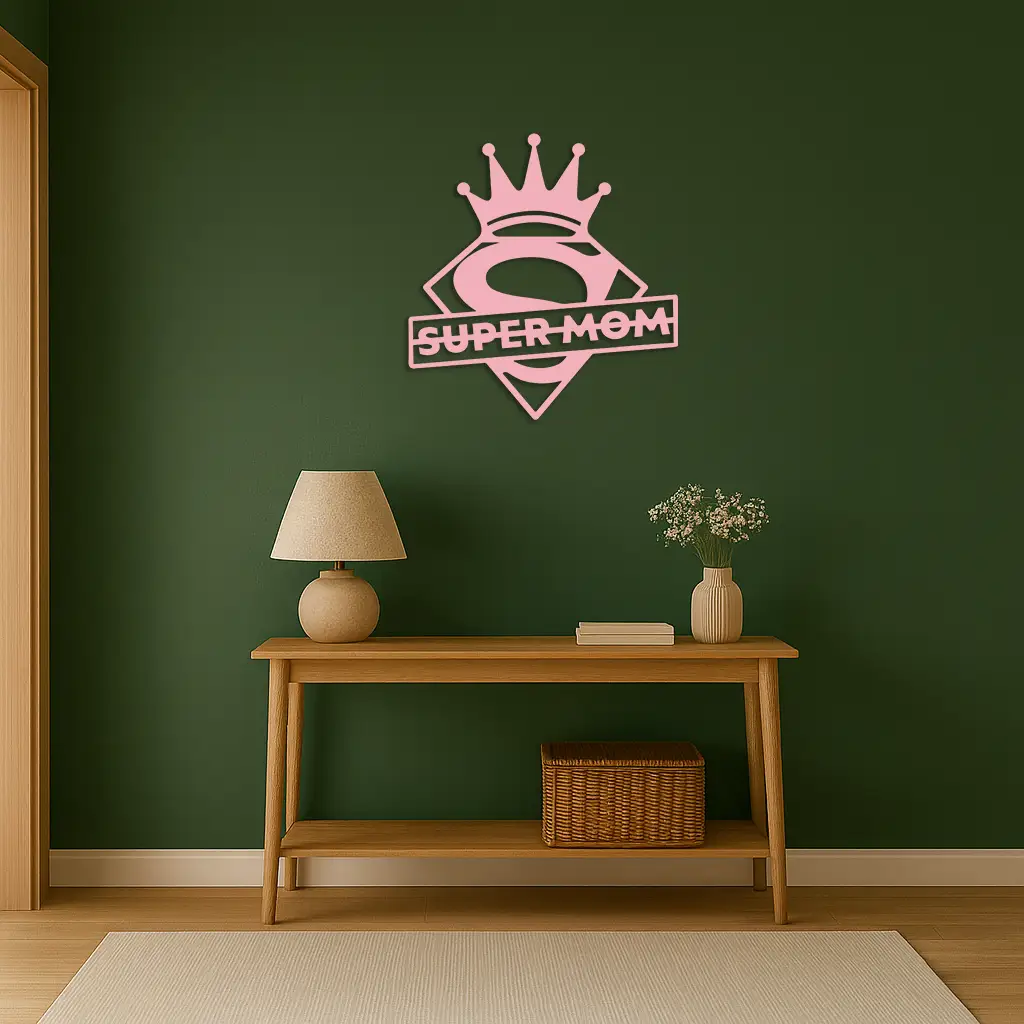 Super Mom Crown Metal Wall Art – Heroic Decorative Design - KAFGP068