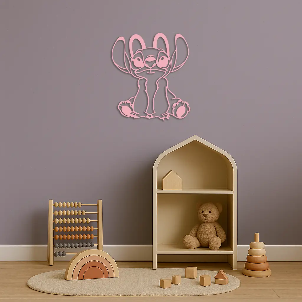 Stitch Silhouette Metal Wall Art – Cute Cartoon Character Design - KAFGP067 by Enova Art