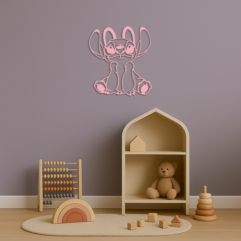 Stitch Silhouette Metal Wall Art – Cute Cartoon Character Design - KAFGP067 by Enova Art