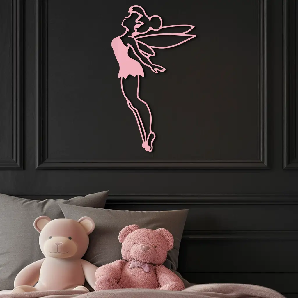 Tinker Bell Silhouette Metal Wall Art – Magical Fairy Home Decor - KAFGP073 by Enova Art