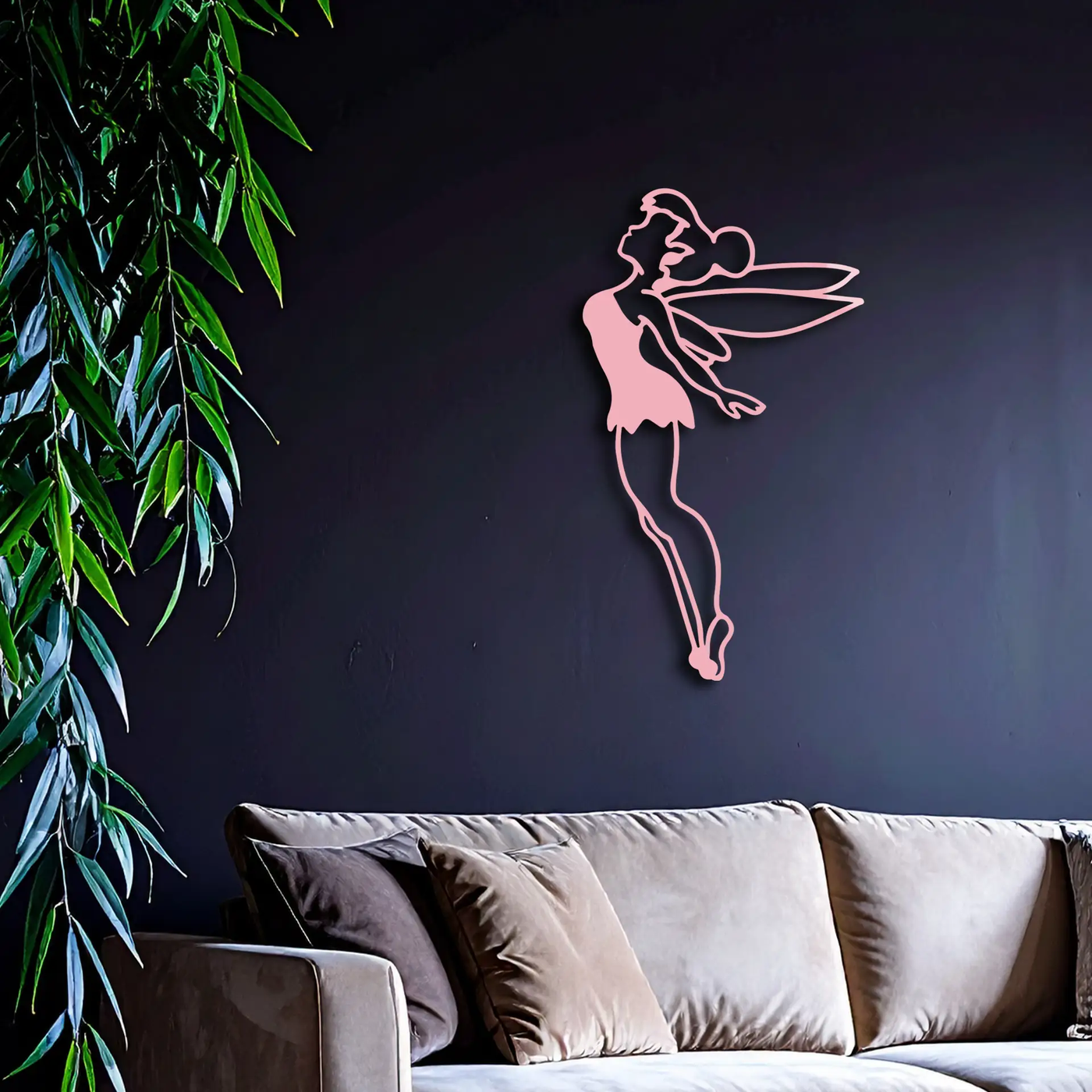 Tinker Bell Silhouette Metal Wall Art – Magical Fairy Home Decor - KAFGP073 by Enova Art