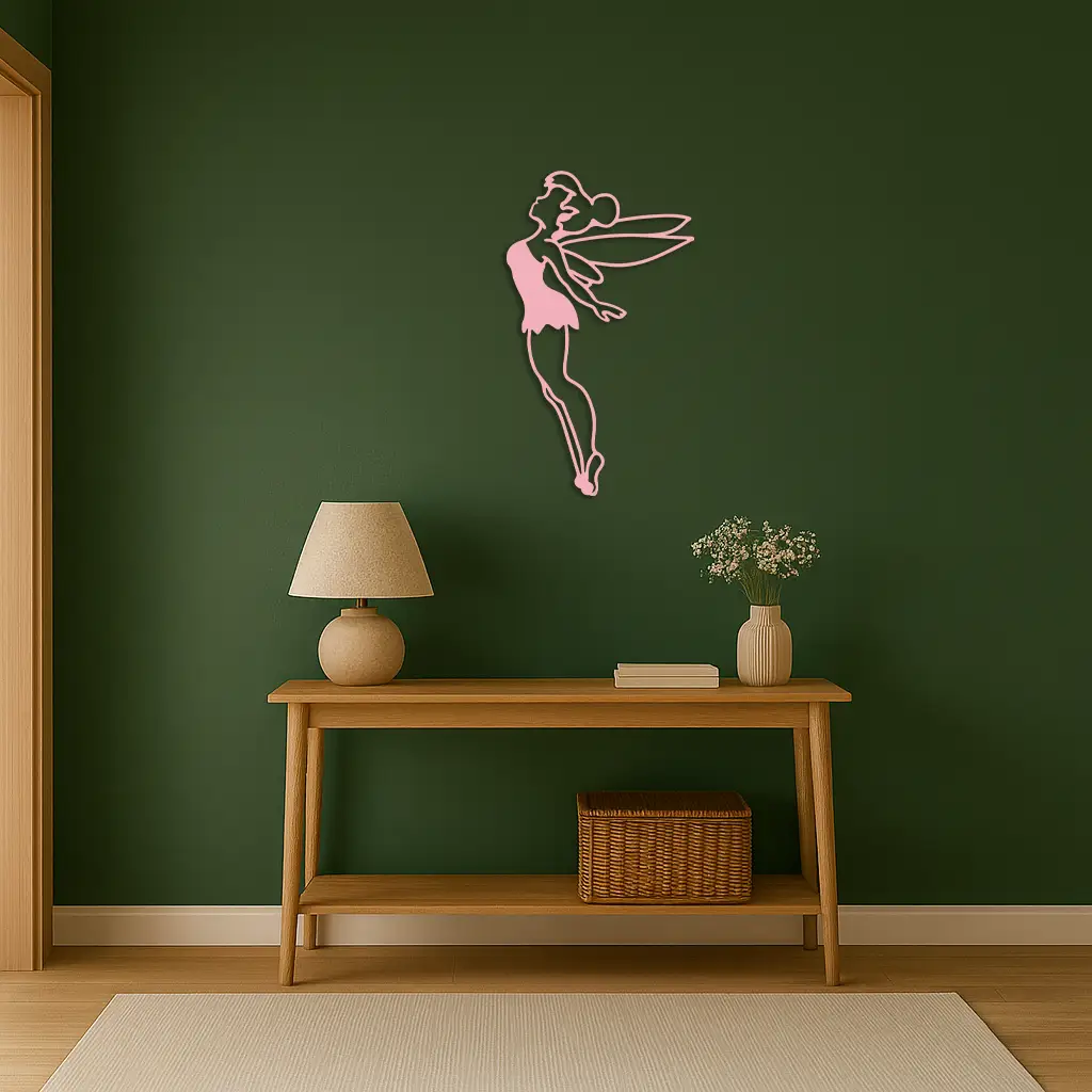 Tinker Bell Silhouette Metal Wall Art – Magical Fairy Home Decor - KAFGP073 by Enova Art