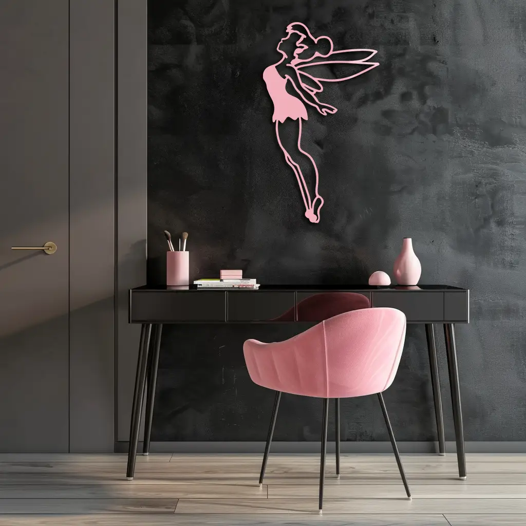 Tinker Bell Silhouette Metal Wall Art – Magical Fairy Home Decor - KAFGP073 by Enova Art
