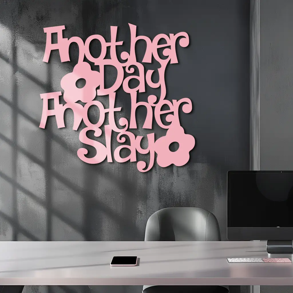 Another Day Another Slay Metal Wall Art – Motivational Quote Decor - KAFGP085 by Enova Art