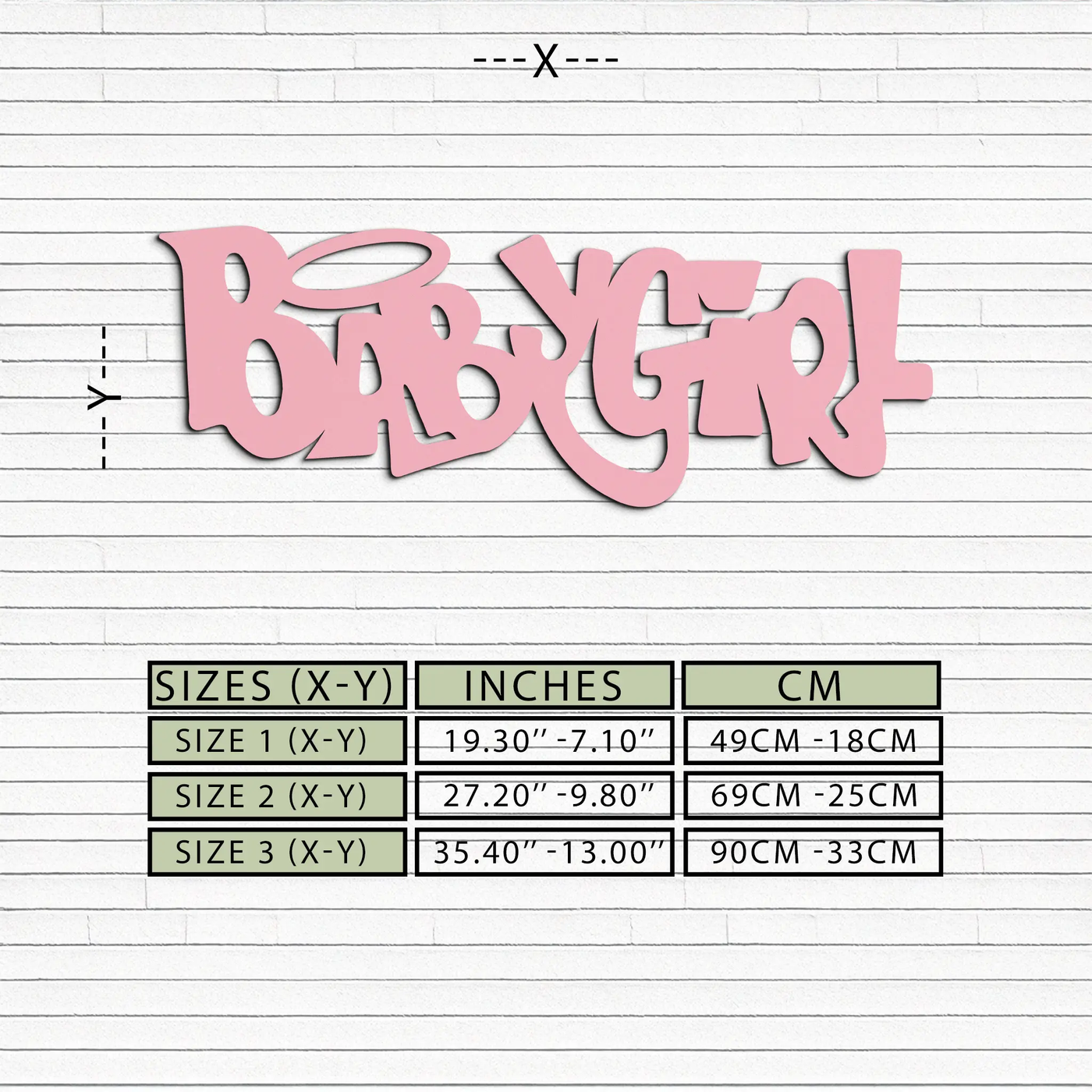 Babygirl Text Metal Wall Art – Modern Typography Home Decor - KAFGP086 by Enova Art