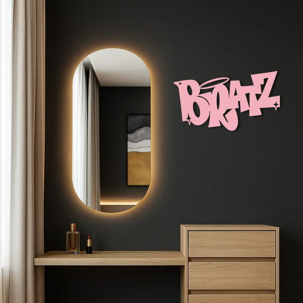 Bratz Logo Inspired Metal Wall Art – Trendy Retro Room Decor - KAFGP088 by Enova Art