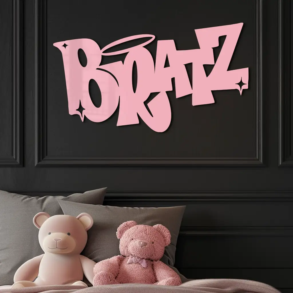 Bratz Logo Inspired Metal Wall Art – Trendy Retro Room Decor - KAFGP088 by Enova Art