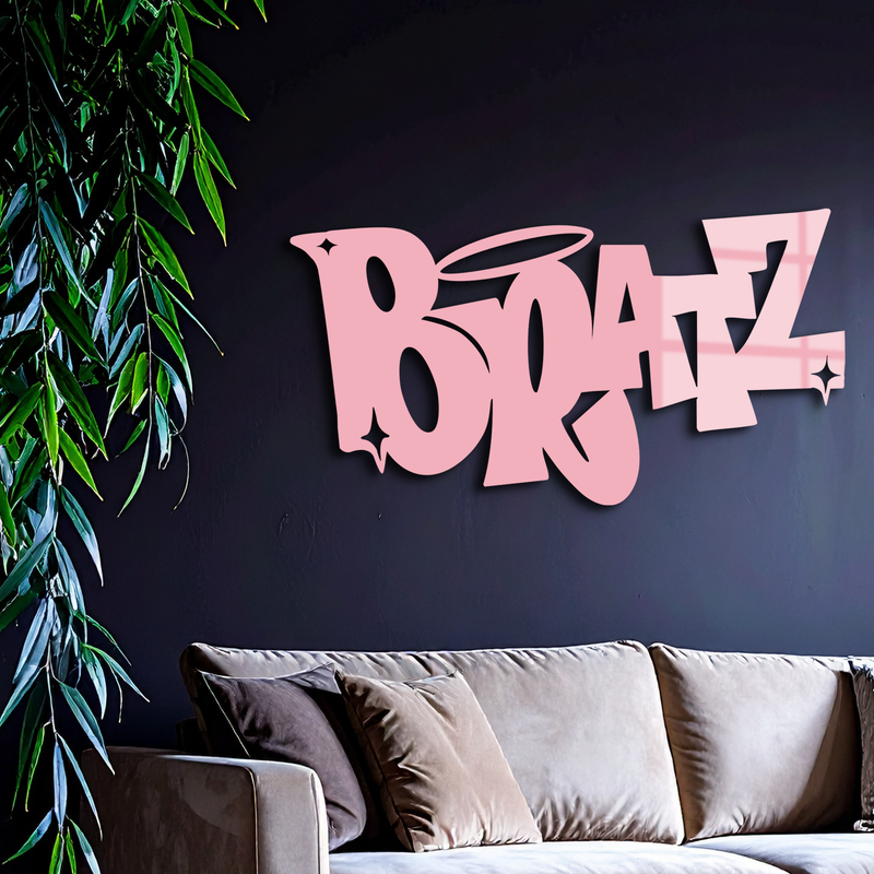 Bratz Logo Inspired Metal Wall Art – Trendy Retro Room Decor - KAFGP088 by Enova Art