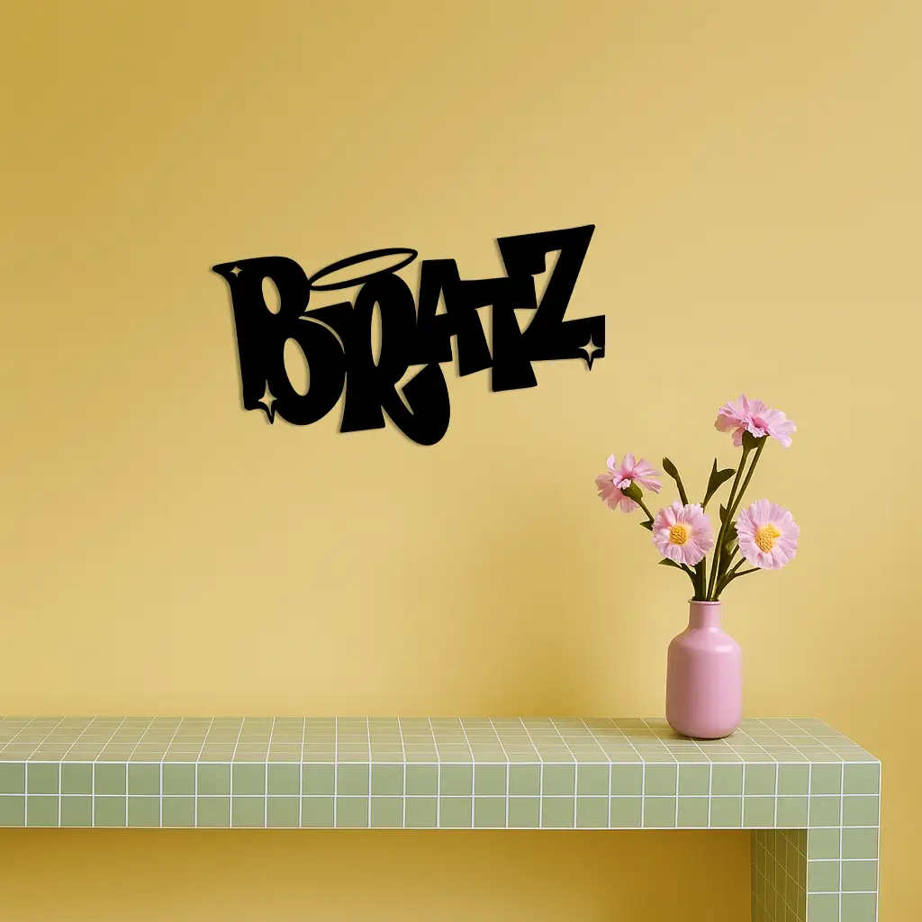 Bratz Logo Inspired Metal Wall Art – Trendy Retro Room Decor - KAFGP088 by Enova Art