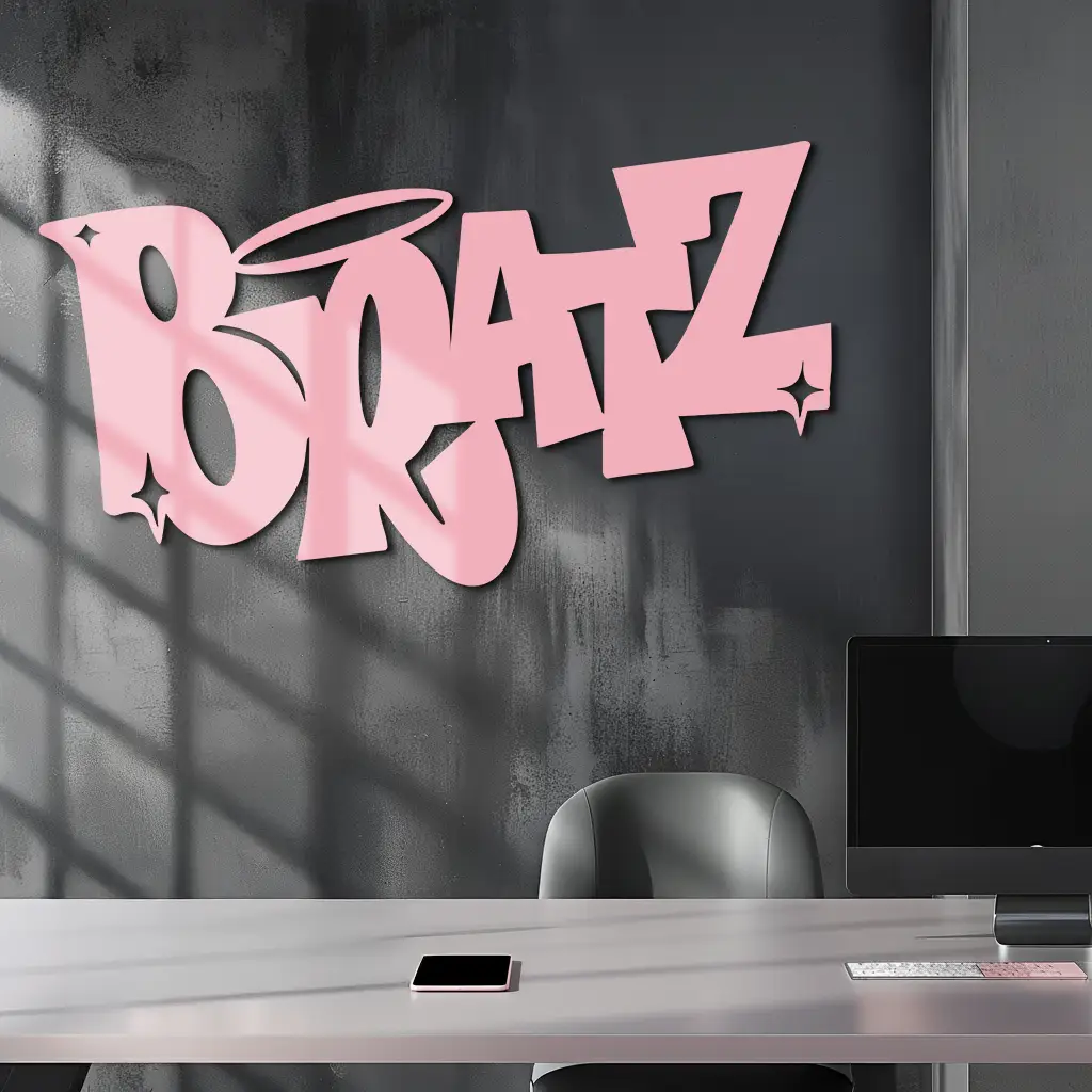 Bratz Logo Inspired Metal Wall Art – Trendy Retro Room Decor - KAFGP088 by Enova Art