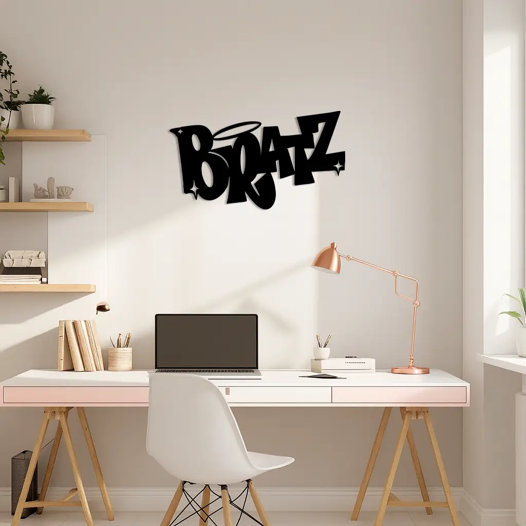 Bratz Logo Inspired Metal Wall Art – Trendy Retro Room Decor - KAFGP088 by Enova Art
