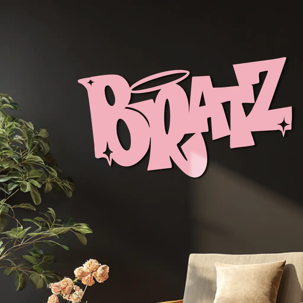 Bratz Logo Inspired Metal Wall Art – Trendy Retro Room Decor - KAFGP088 by Enova Art
