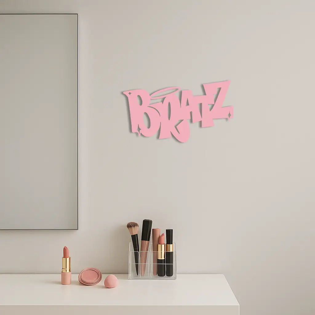Bratz Logo Inspired Metal Wall Art – Trendy Retro Room Decor - KAFGP088 by Enova Art