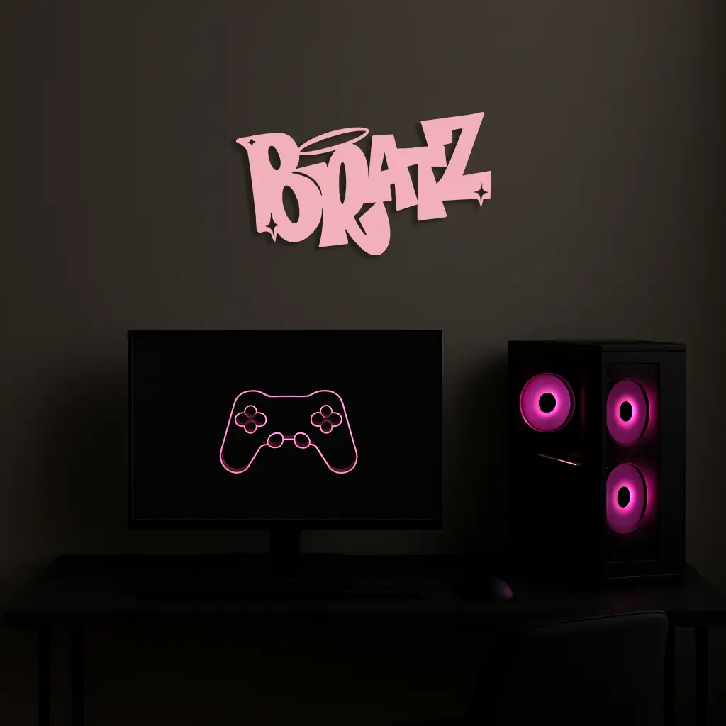 Bratz Logo Inspired Metal Wall Art – Trendy Retro Room Decor - KAFGP088 by Enova Art