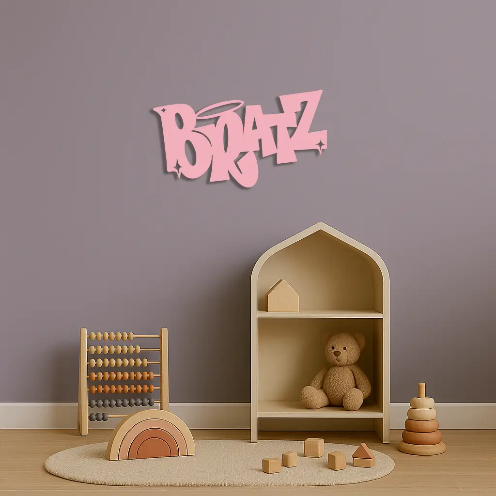 Bratz Logo Inspired Metal Wall Art – Trendy Retro Room Decor - KAFGP088 by Enova Art