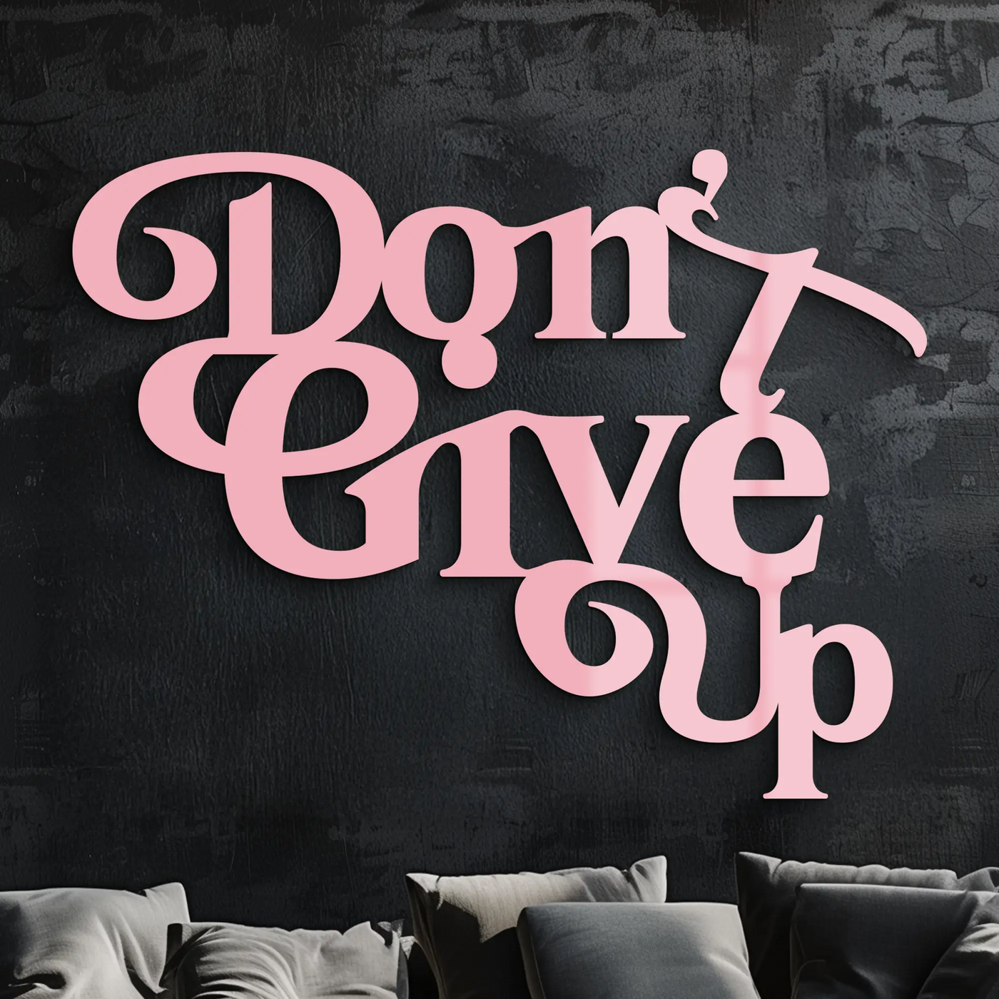Don’t Give Up Motivational Quote Metal Wall Art – Inspirational Typography Decor - KAFGP091 by Enova Art