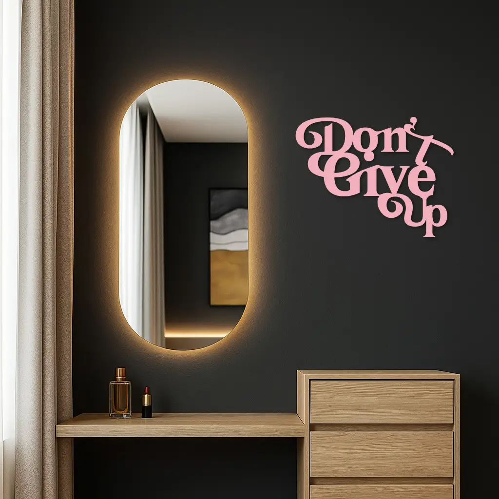 Don’t Give Up Motivational Quote Metal Wall Art – Inspirational Typography Decor - KAFGP091 by Enova Art