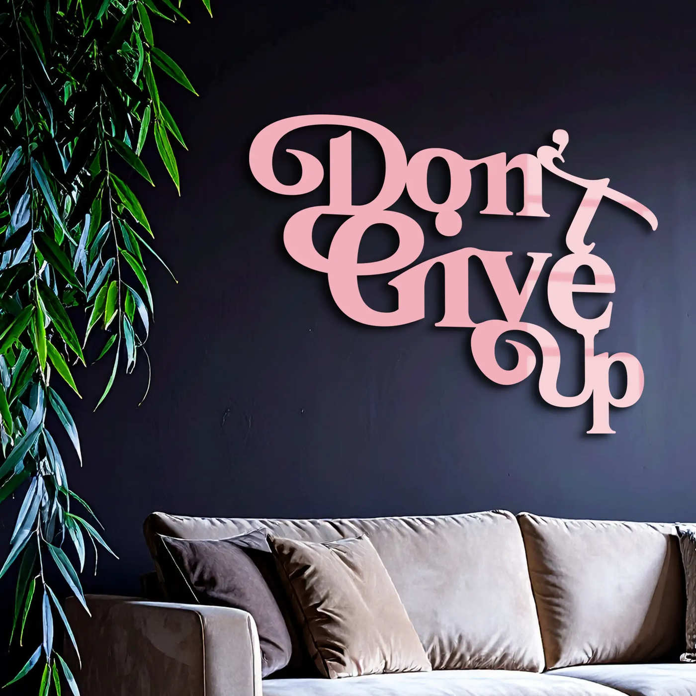 Don’t Give Up Motivational Quote Metal Wall Art – Inspirational Typography Decor - KAFGP091 by Enova Art