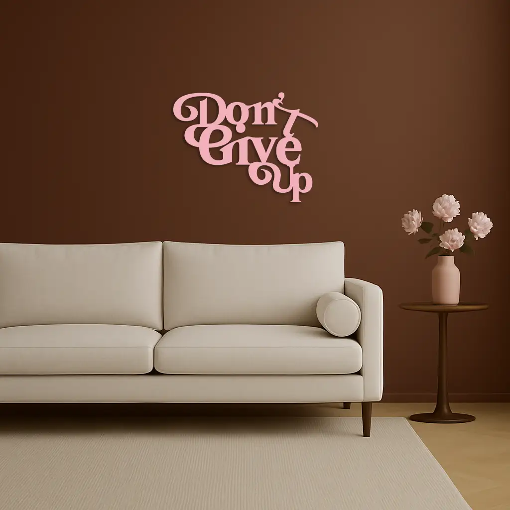 Don’t Give Up Motivational Quote Metal Wall Art – Inspirational Typography Decor - KAFGP091 by Enova Art