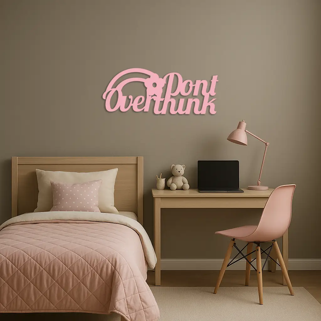 Don't Overthink Metal Wall Art – Inspirational Quote Silhouette Decor - KAFGP092 by Enova Art