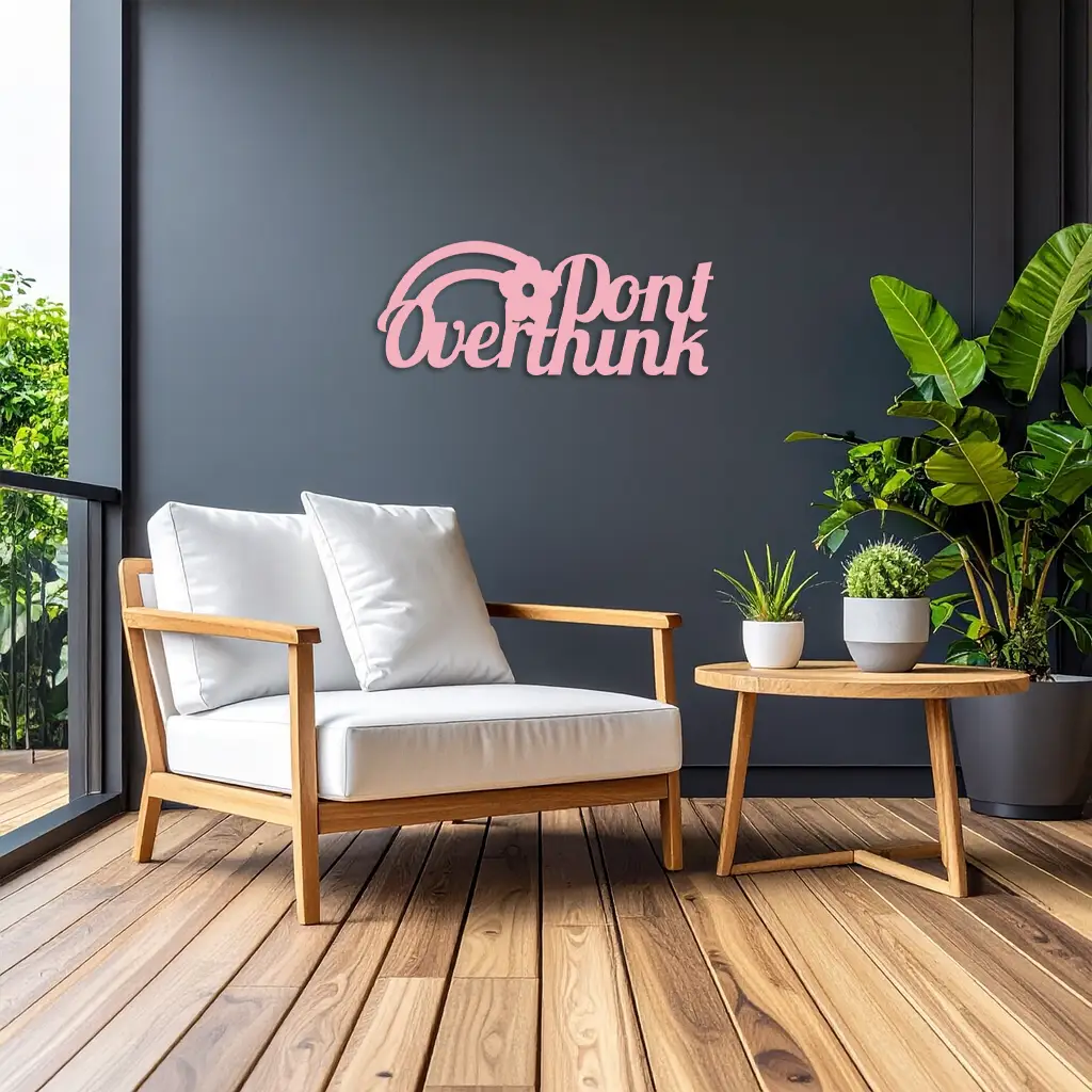 Don't Overthink Metal Wall Art – Inspirational Quote Silhouette Decor - KAFGP092 by Enova Art