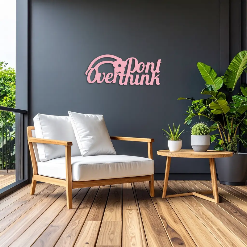 Don't Overthink Metal Wall Art – Inspirational Quote Silhouette Decor - KAFGP092 by Enova Art