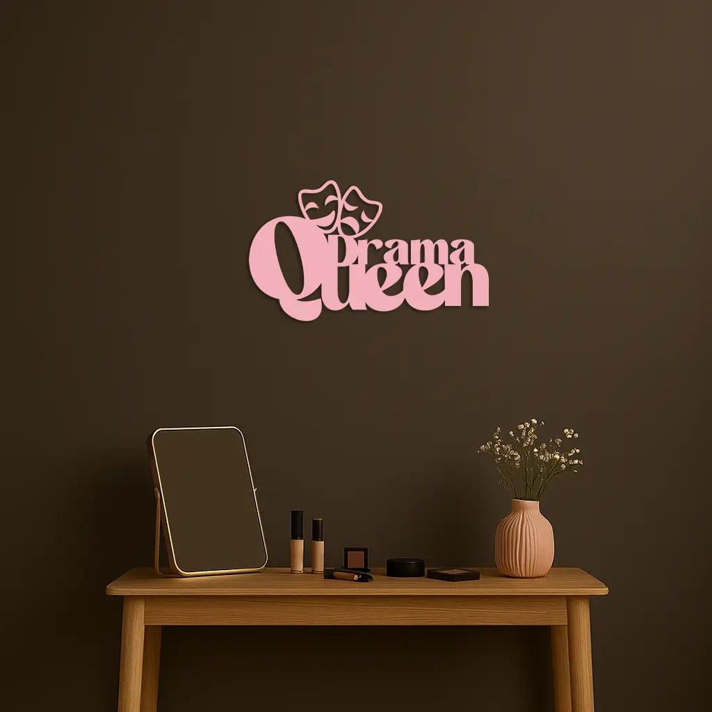Drama Queen Metal Wall Art – Theatrical Comedy & Tragedy Mask Design - KAFGP093 by Enova Art