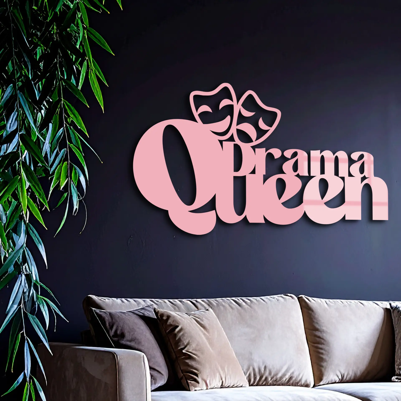 Drama Queen Metal Wall Art – Theatrical Comedy & Tragedy Mask Design - KAFGP093 by Enova Art