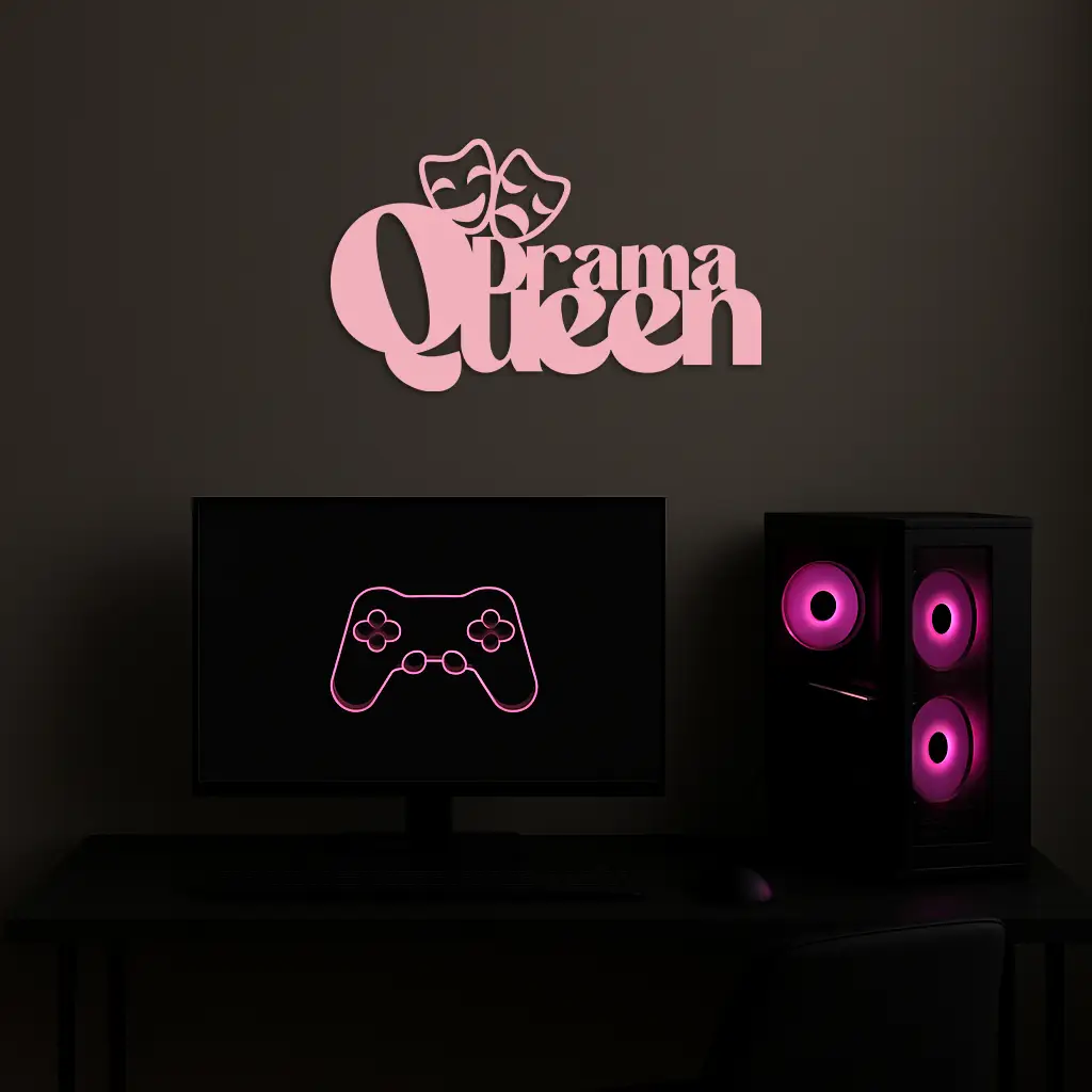 Drama Queen Metal Wall Art – Theatrical Comedy & Tragedy Mask Design - KAFGP093 by Enova Art