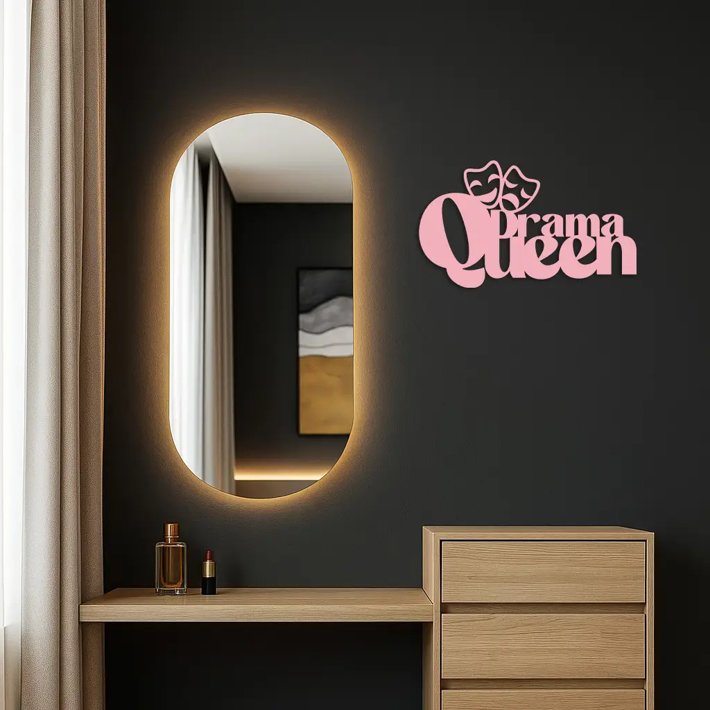Drama Queen Metal Wall Art – Theatrical Comedy & Tragedy Mask Design - KAFGP093 by Enova Art