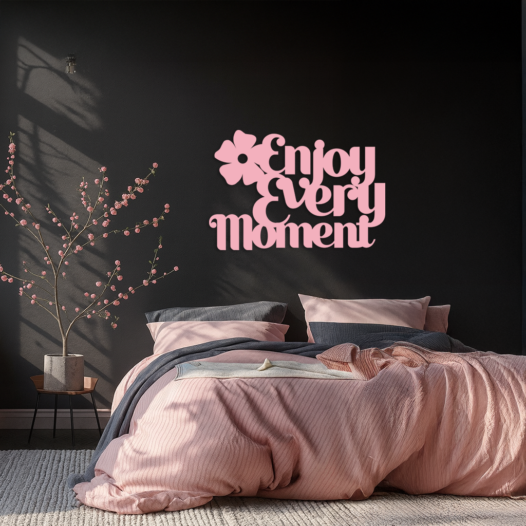 Enjoy Every Moment Metal Wall Art – Inspirational Quote Home Decor - KAFGP095 by Enova Art