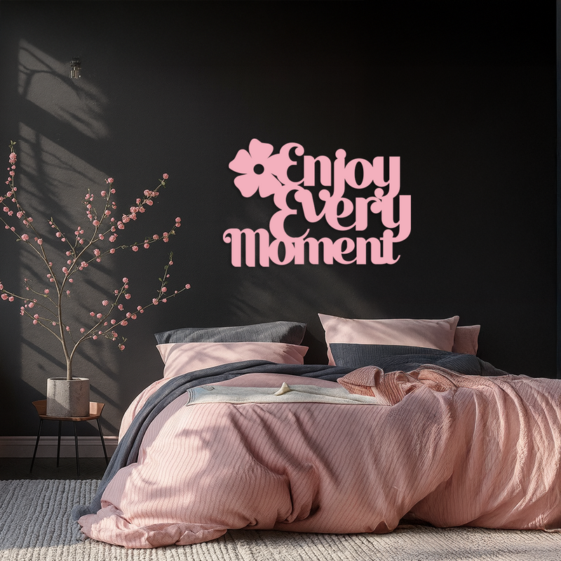 Enjoy Every Moment Metal Wall Art – Inspirational Quote Home Decor - KAFGP095 by Enova Art