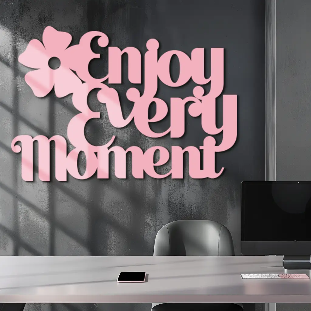 Enjoy Every Moment Metal Wall Art – Inspirational Quote Home Decor - KAFGP095 by Enova Art
