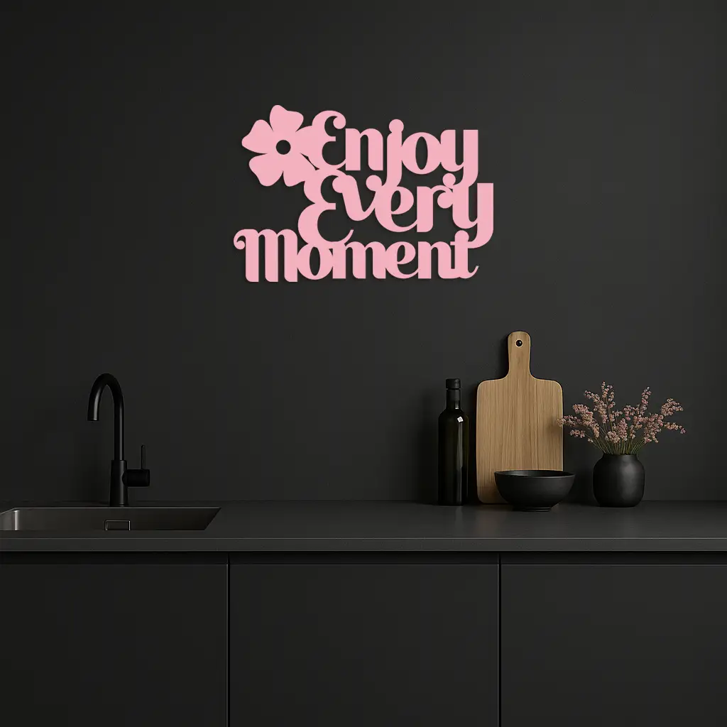 Enjoy Every Moment Metal Wall Art – Inspirational Quote Home Decor - KAFGP095 by Enova Art