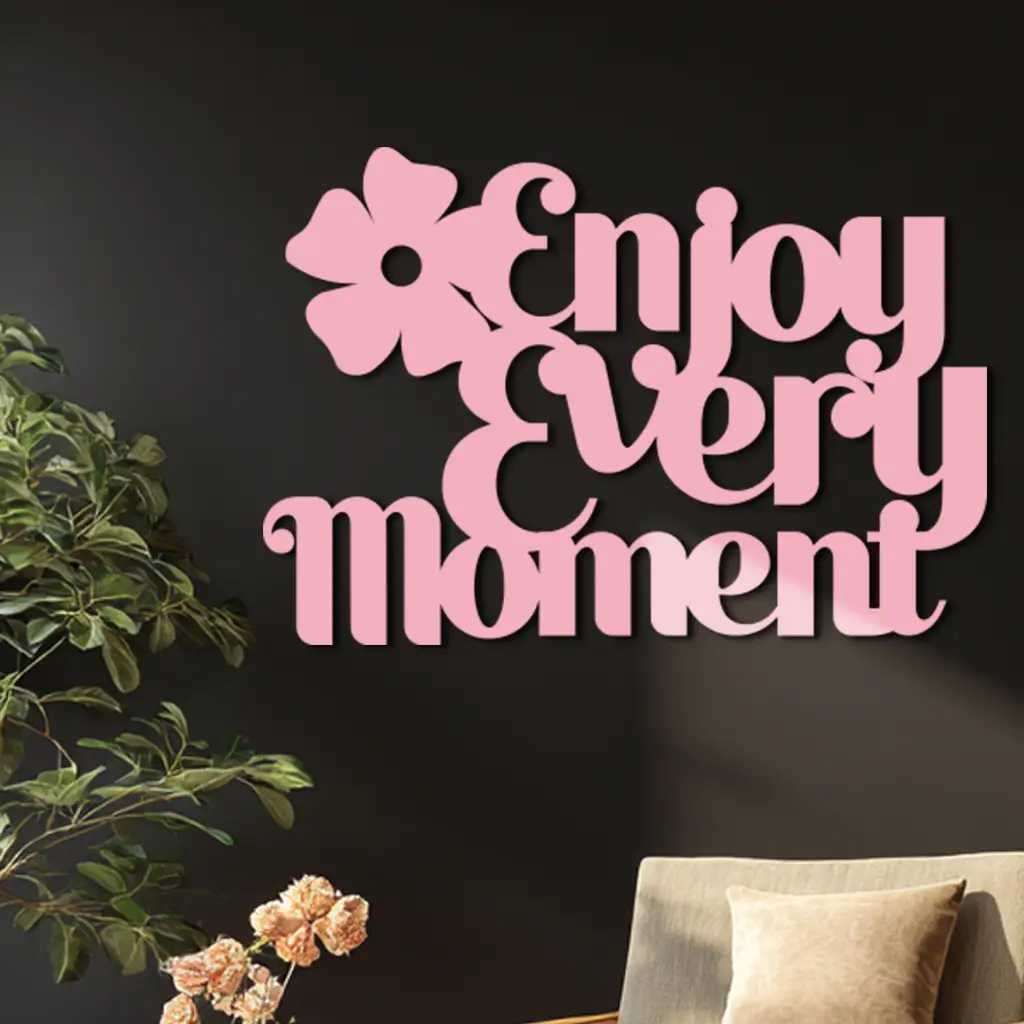 Enjoy Every Moment Metal Wall Art – Inspirational Quote Home Decor - KAFGP095 by Enova Art